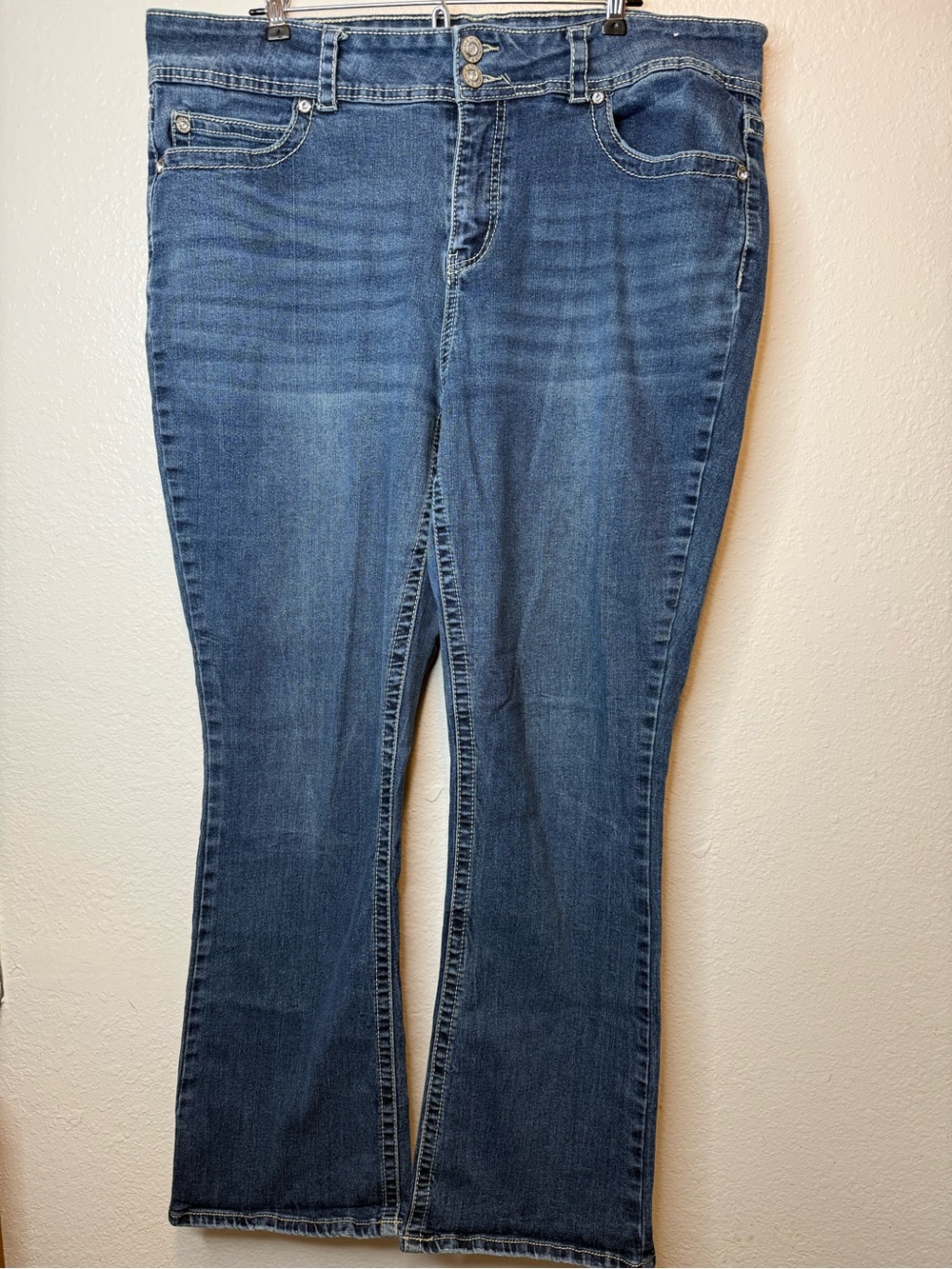 Gemma Rae Embroidered Denim Boot Cut Jeans with Rhinestones Size 20W Western